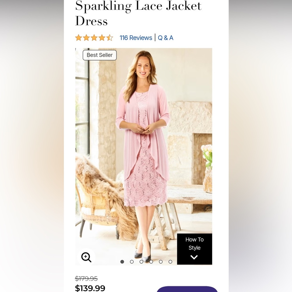 Catherines Sparkling Lace Jacket Dress